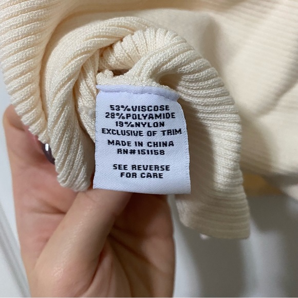 525 Cream Ribbed Tank - Picture 5 of 7